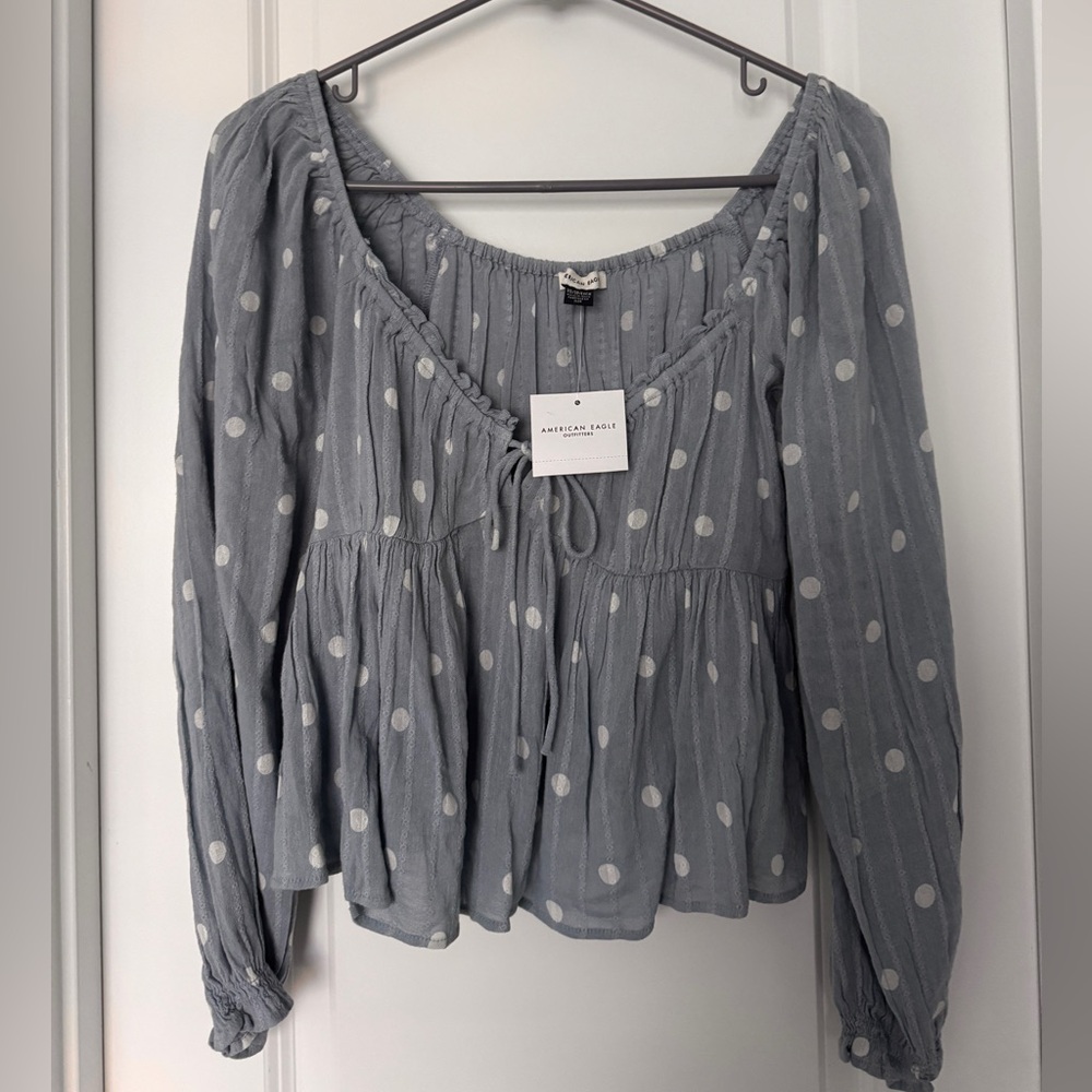 American Eagle Outfitters Polka Dot Baby Doll top